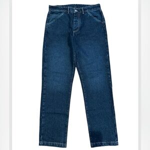 Zara Men’s Relaxed Straight Leg Jeans Size 31 Dark Wash Button Fly Denim